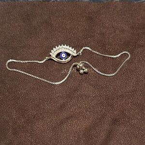 Evil Eye Bracelet with Silver Chain